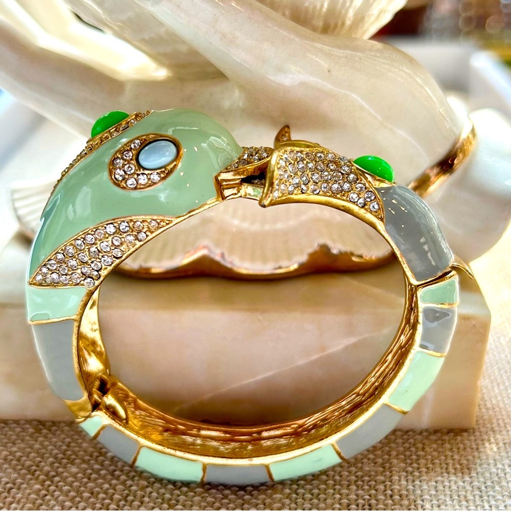 RARE J. Crew Enamel Dolphin Clamper Bracelet